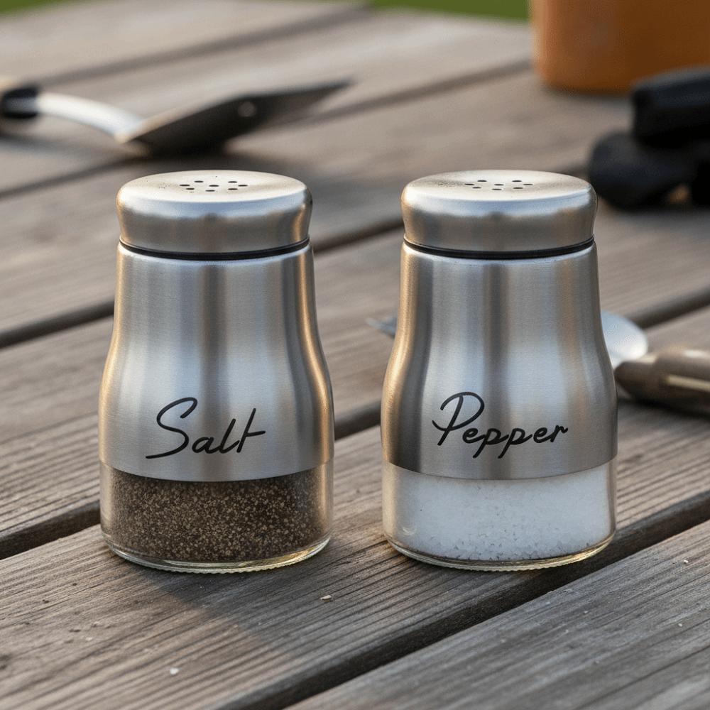 2PCS Glass BBQ Seasoning Bottle Moisture-proof Salt Pepper Dispenser Restaurant