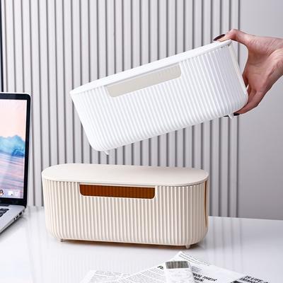 Quality Desktop Cable Storage Box with Lid Multi-Functional Power Strip Storage Box Dustproof Cable Organizer Household