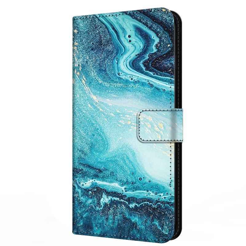 Leather Flip Case for Samsung A37 A57 Cover Wallet Book Stand Magnetic Cove Galaxy A 57 37 5G Capa Marble Partterns Funda Bumper