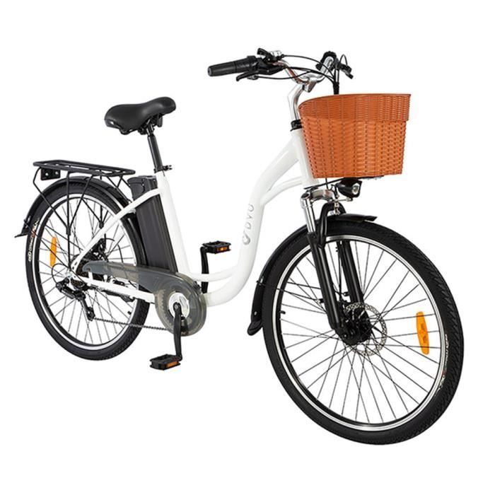 Electric Bike - DYU - C6 - 350W Motor - 36V 12.5Ah Battery - Range 70KM - White