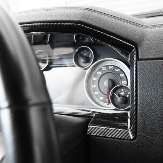 Console Dashboard Cover Trim Frame Bezel Decor Carbon For Dodge Ram 1500 10-2017