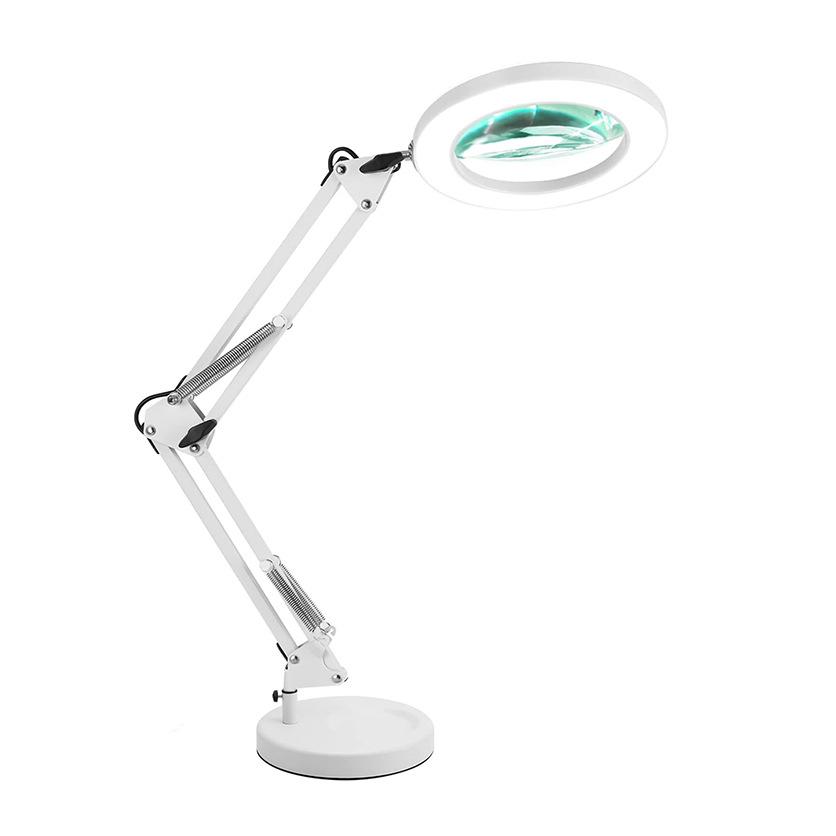 LED Magnifying Desk Lamp for Welding, Tattooing, Nail Care, and Eye Protection