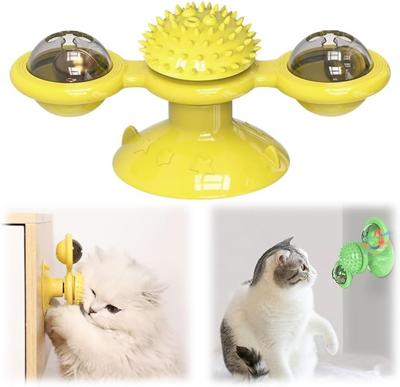 Interactive Windmill Cat Toy With Catnip Fun Cat Toys For Indoor Cats Toys With LED Light Ball Cat Exercise Toys Kick Ball Catnip Toy