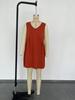 2025 European & American Women's V-Neck Sleeveless Pleated Pocket Dress - Spring/Summer Trend