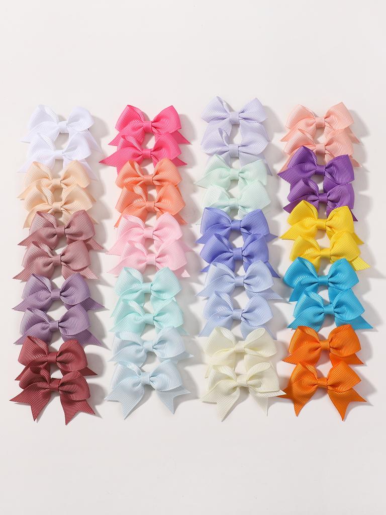 40/60Pcs 2'' Grosgrain Ribbon Mini Bows Hair Clips Set for Baby Girls Sweet Princess Hairpins Barrettes Kids Hair Accessories