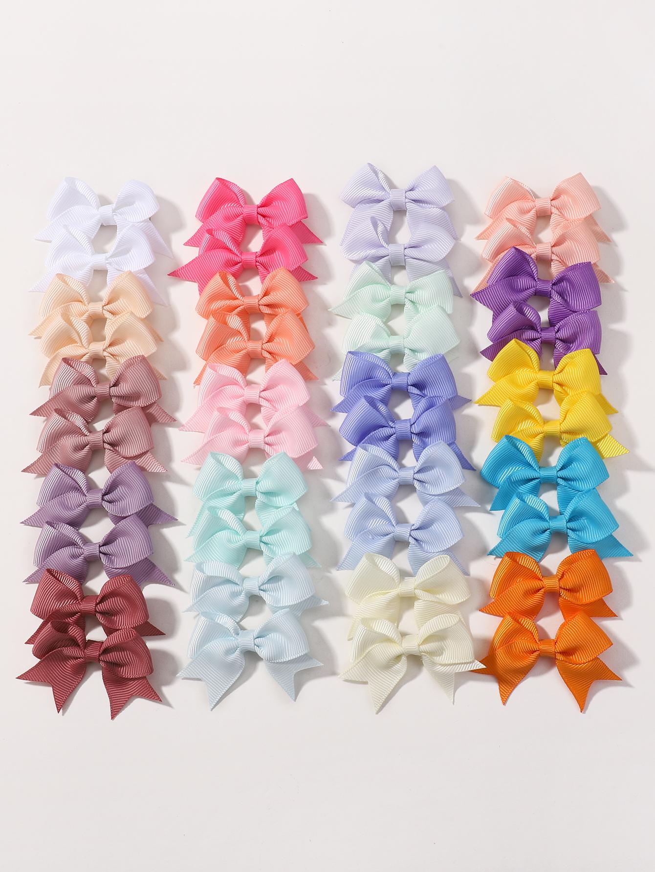 

40/60Pcs 2 Grosgrain Ribbon Mini Bows Hair Clips Set for Baby Girls Sweet Princess Hairpins Barrettes Kids Hair Accessories