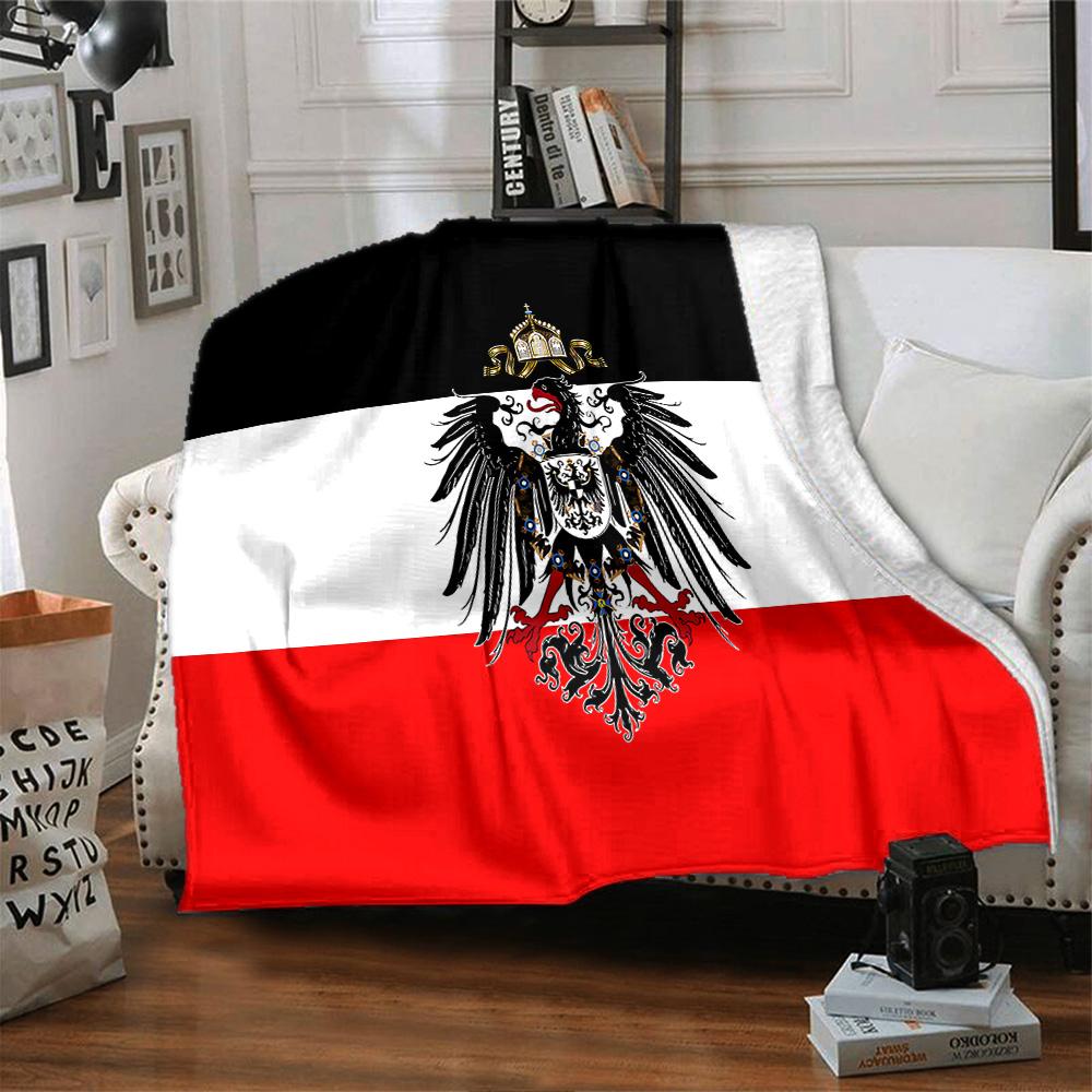 Eagle Shield Flag Flannel Blanket Super Soft Warm Cozy Blanket For Sofa Bed Office Travel Allseason Home Decor Gift