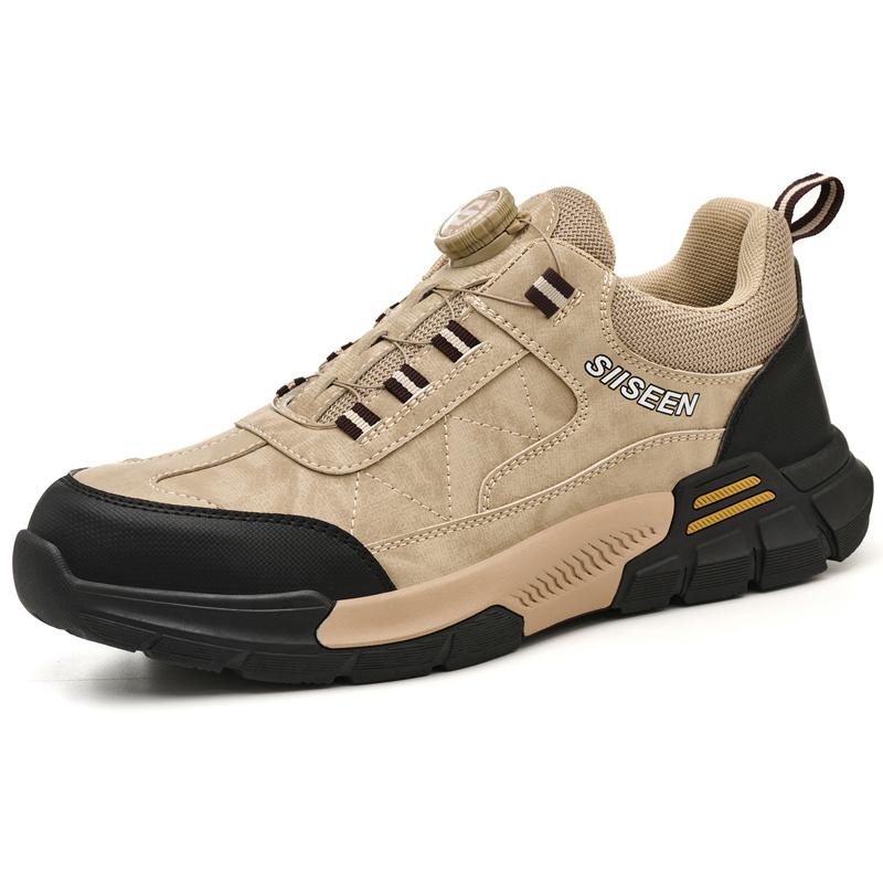 

Rotating button Men s Sports Shoes Protection Boots Safety Shoes Men Work Sneakers Steel toe shoes Puncture-Proof Work Shoes 39