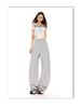 Women's Elastic Waist Cropped Wide-Leg Casual Pants - 2026 Spring/Summer Collection, Versatile Lazy Style, Loose Slimming Fit