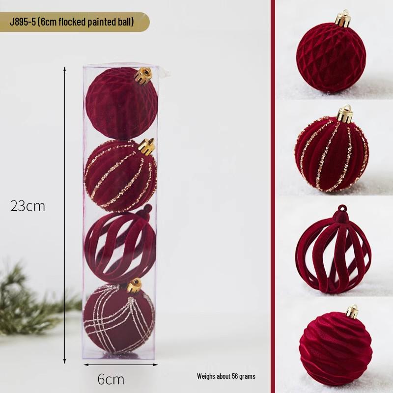 42pcs Electroplated Shiny Christmas Tree Baubles - Creative Hanging Ornaments for Festive Decoration