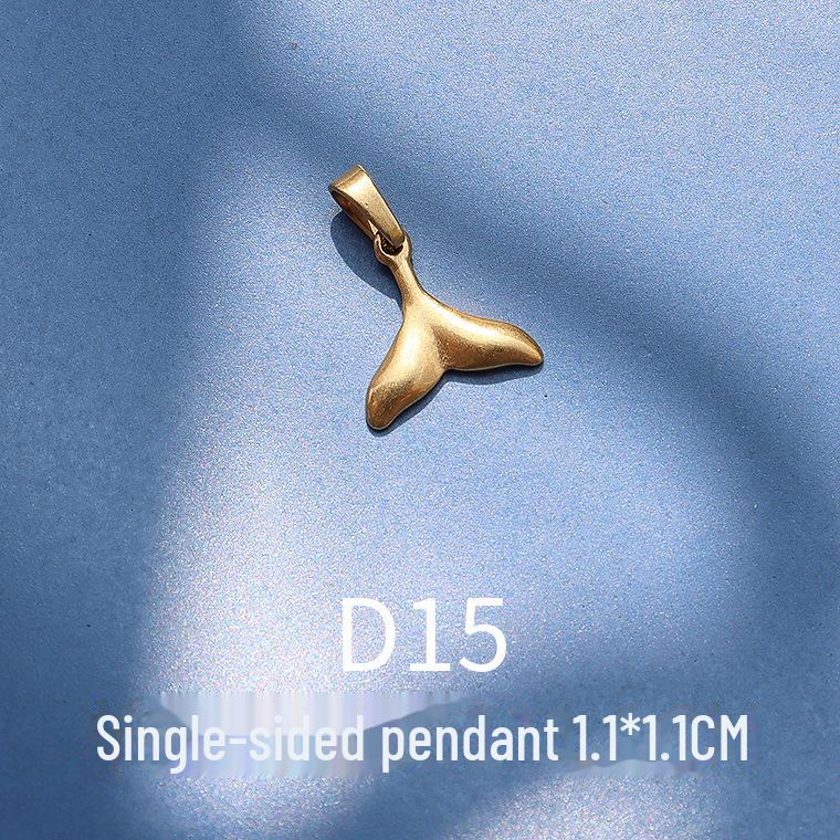 18 Karat vergoldeter Seestern-Muschel-Mond-Anhänger - Titanstahl-Schmuck im Retro-Stil