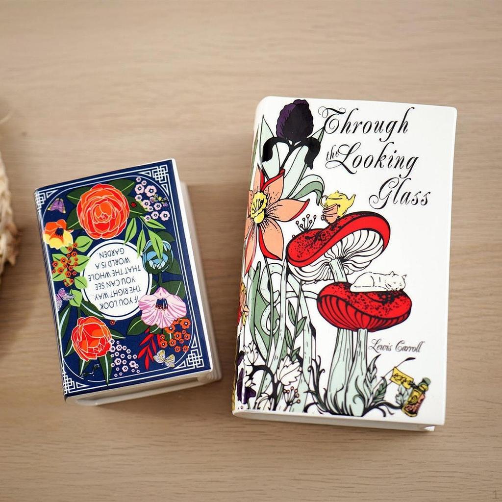 Ceramiczny Wazon na Kwiaty Doniczka Design Książki Aranżacja Kwiatowa do Przedpokoju Świąteczna