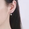 Trendy 925 Silver Peach Heart Hoop Earrings - Simple, Fresh, and Elegant