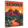 Sedona Arizona Landscape Metal Wall Art Desert Cactus Sunset Mountain Decor for Home Living Room Decoration