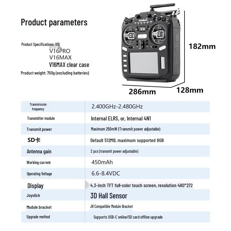 HELLORADIOSKY V16 Pro Multi-Protocol Touchscreen Radio Controller
