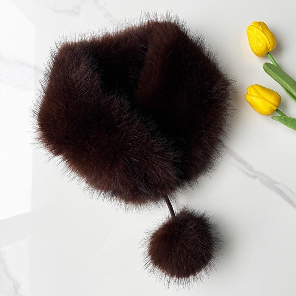 Thick Magnetic Fur Scarf Windproof Fluffy Collar Wrap Winter Pom Scarf Shopping Outfits