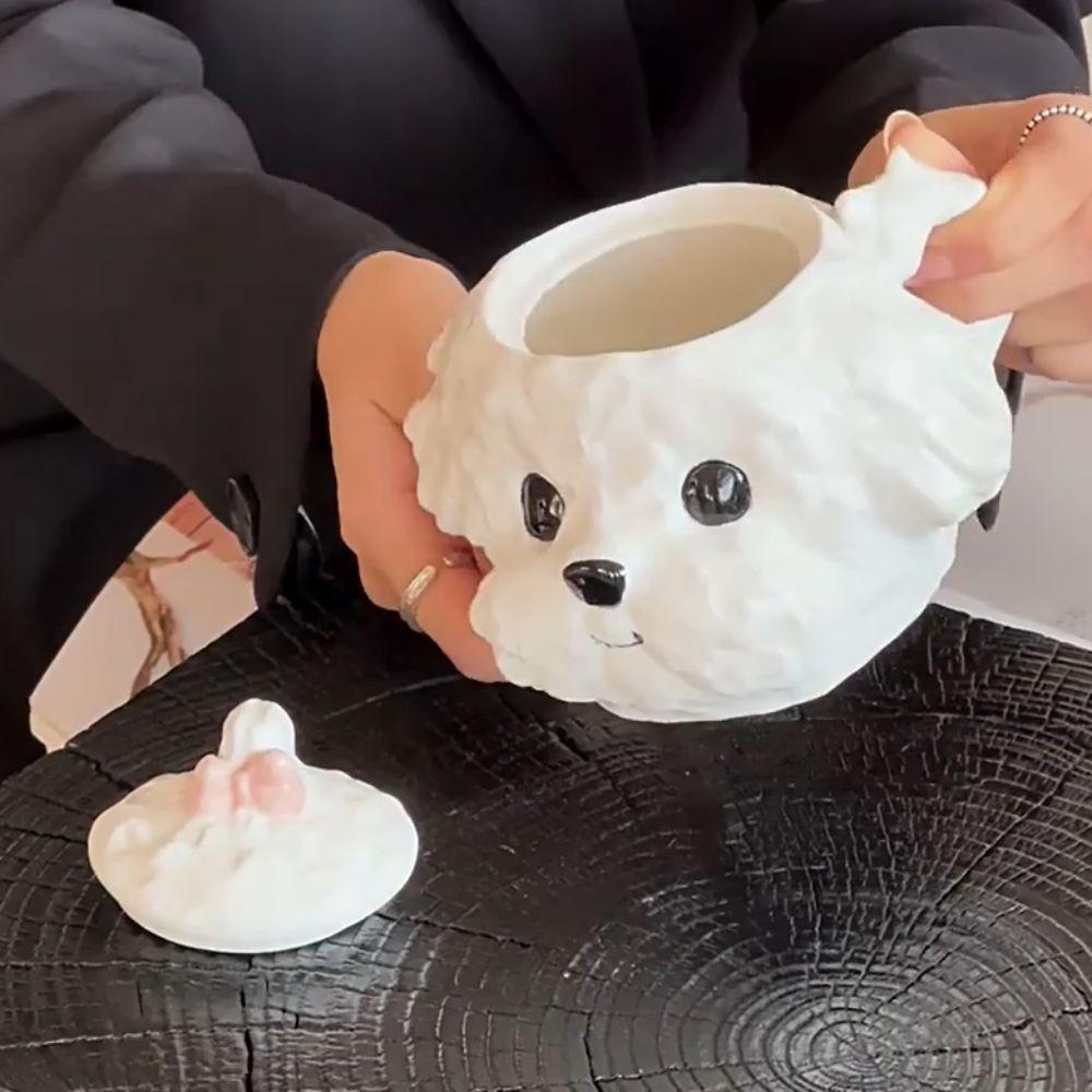 Wolkenkaffeetasse mit Deckel Teetasse Niedliche Tasse in Hundeform Geburtstagsgeschenk