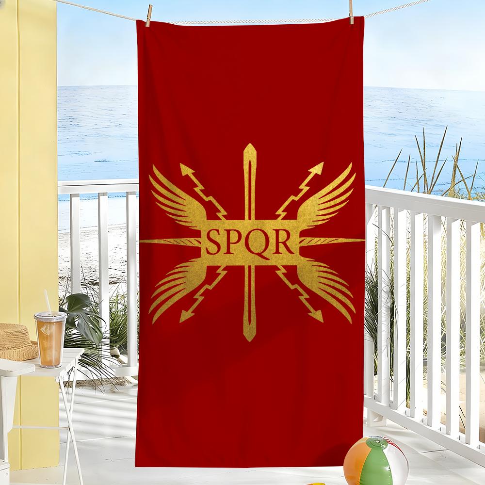Dalangpa Gold Spqr Imperial Eagle Rome Towel Quick Dry Soft Yoga Swimming Fitness Mountain Climbing Large Beach Towels