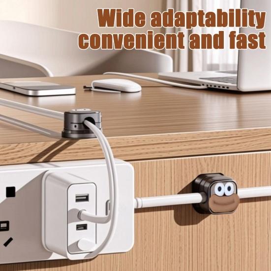 6/12Pcs Cartoon Magnetic Cable Organizer Clip Self-adhesive Home Office Desk Phone Charging Data Cord Holder Keeper Power Wire Management Clamp