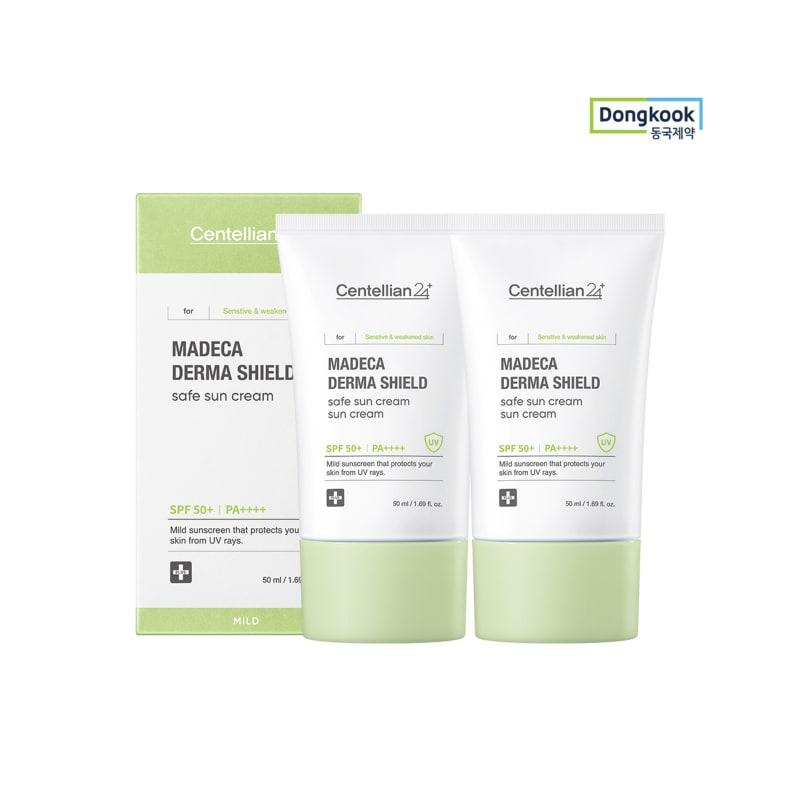 Madeca Derma Shield Safe Sunscreen 50ml (SPF50+) 2ea 24H UV Protection Mild Mineral Sunscreen