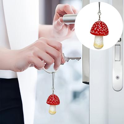 Llaveros Divertidos Cuerdas Colgantes Adorno Bolsa Salida Colgante Setas de Simulación Llaveros Creativos Lindos 1 ud.