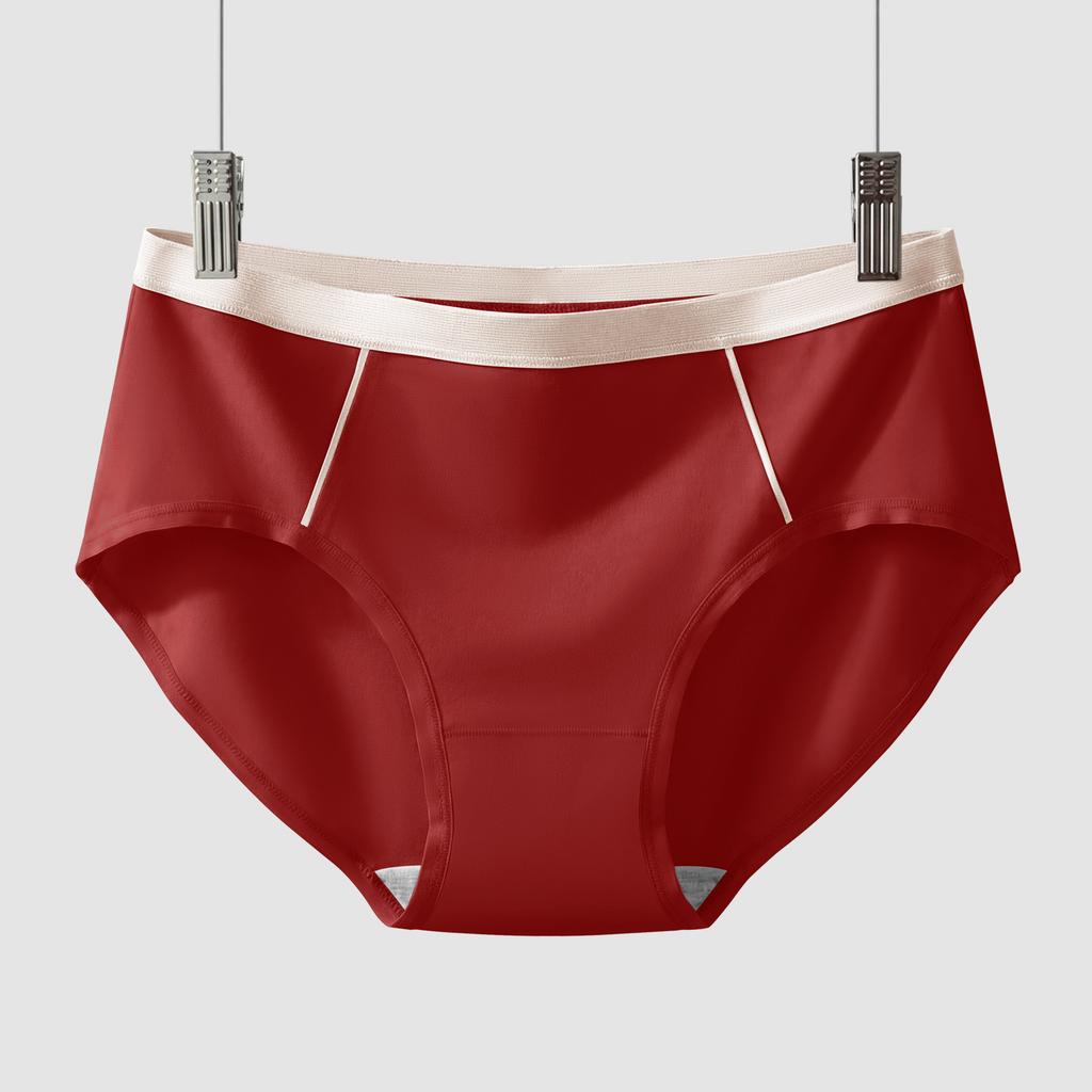 Women's Spring Summer Grade 7A Anti Bacterial Cotton Comfortable Breathable Mid Waist Briefs