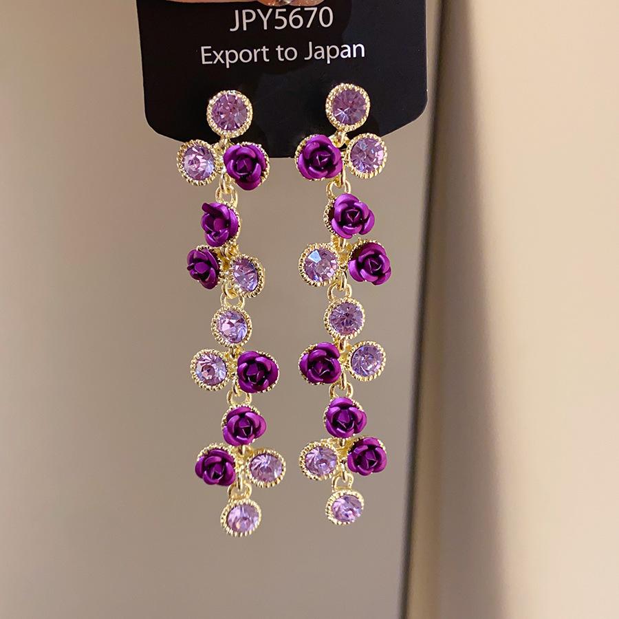 Silver Needle Diamond Tassel Drop Earrings: Elegant, Fashionable, Statement Design