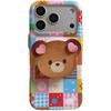 Plaid Panda Meow Magnetic Phone Case for iPhone17/16ProMax/15Pro - Cartoon Design for Women