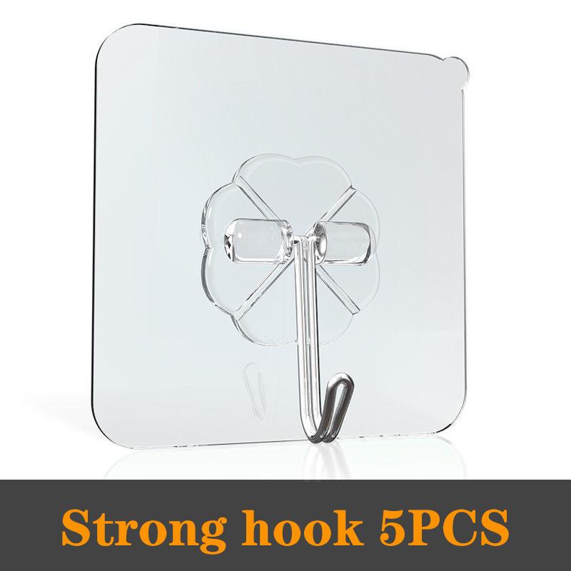 

Непробивающие и не оставляющие следов крючки с прочными настенными клейкими крючками, настенные кухонные присоски Transparent 5pcs