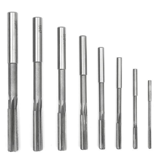 8Pcs HSS M35 M35 C0.5 3/4/5/6/7/8/9/10mm Reamer Machine Chucking Reamer Mill Cutter Tool High Speed Steel