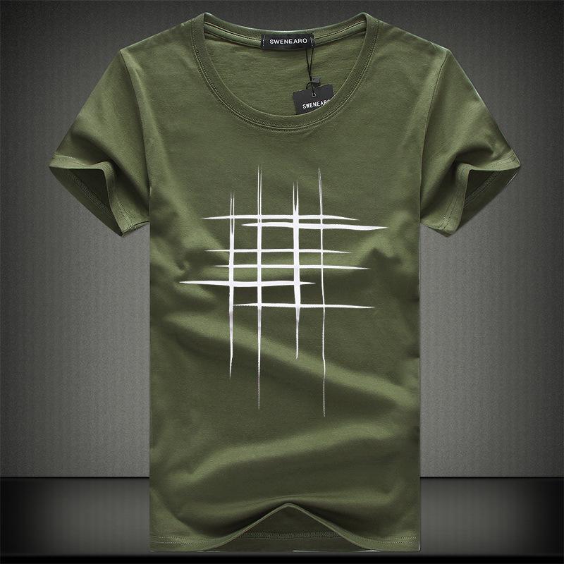 

Large Sizes Tops Men Printing Short Sleeve T Shirt Cotton Casual Blouse S армия зеленый