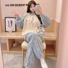 Women's Winter Coral Fleece Pajamas, Long-Sleeved Flannel Set with Velvet, Suitable for Spring and Autumn, Can Be Worn Outdoors