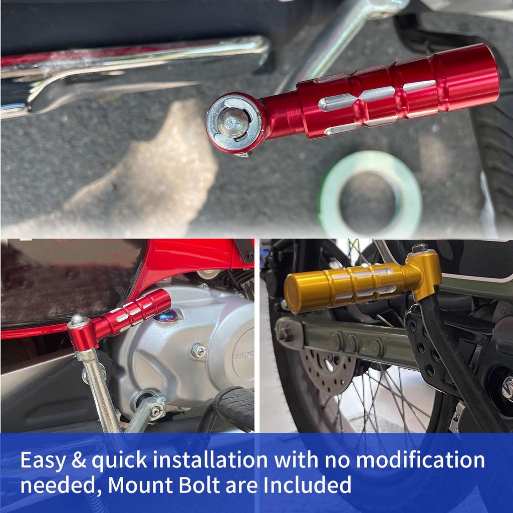 WOOGA Motorcycle Start Lever Footrest Pedal Parts Compatible with Honda Cross Cub 110 CC110 2023-2024 Hunter Cub CT125/Trail125 2020-2024 (Red)