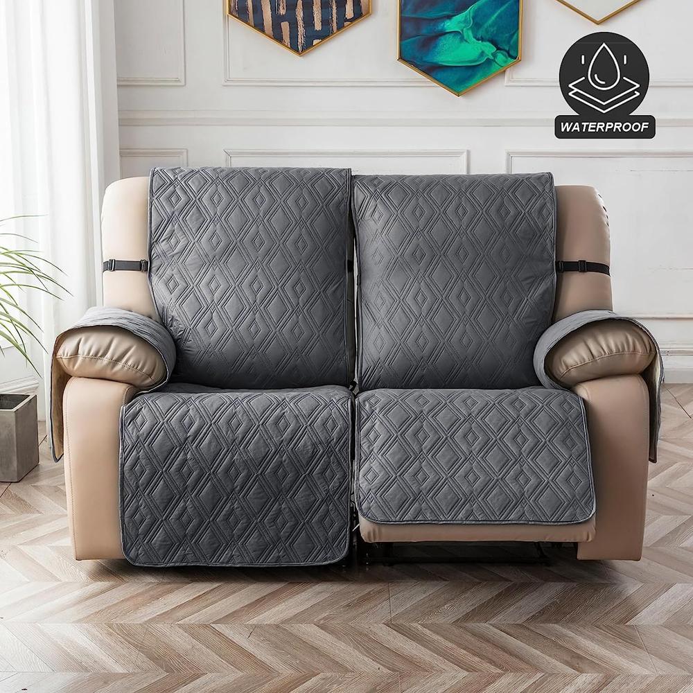 Waterproof Recliner Slipcover Non Slip Covers For Reclining Loveseat With Elastic Straps Washable Recliner Chair Cover