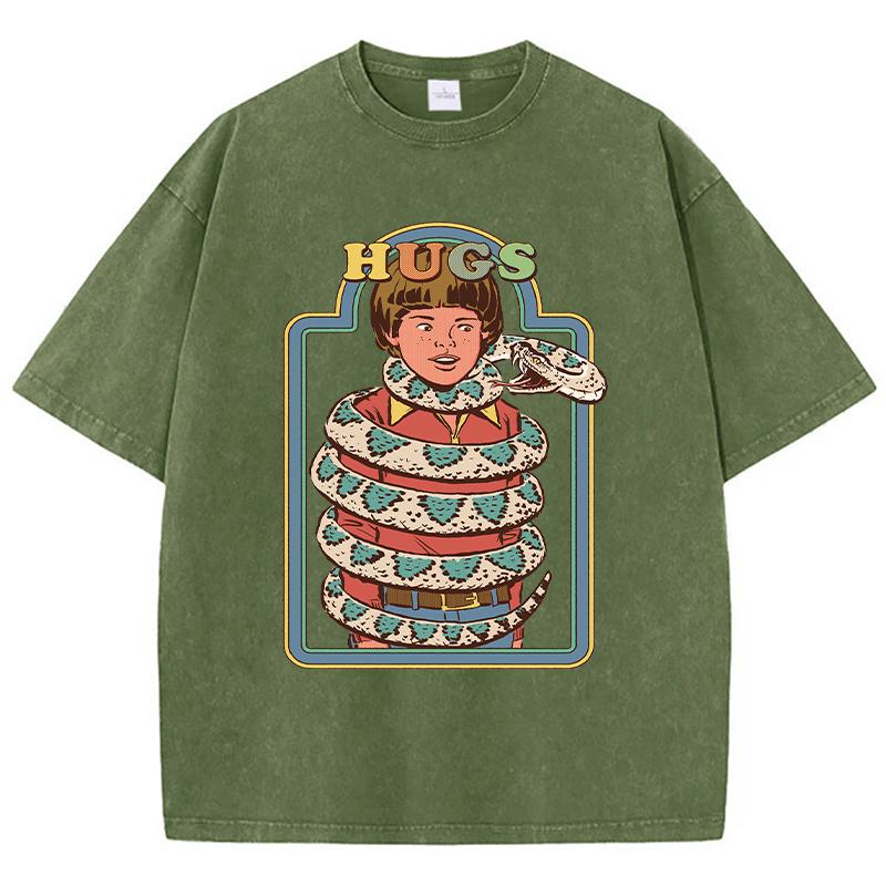 

Запутанные змеи Принт Женские футболки Дышащая стираная футболка Уличная летняя одежда Повседневные универсальные футболки 3XL