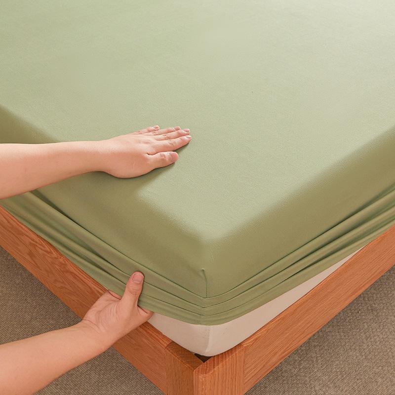 Plain Color Fitted Sheet Queen Size Bedsheets Soft Bed Linen with Elastic Band Home Bed Cover sabanas (Pillowcase Need Order)