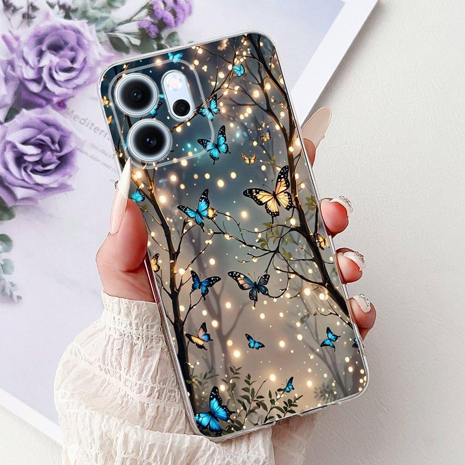 For Cover OPPO Reno 14F 2025 Case Reno14F Popular Bamboo Bowknot Soft Silicone Clear TPU Bumper For OPPO Reno14 F CPH2743 Shells
