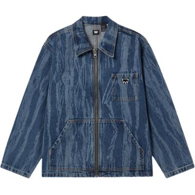 Giacca di Jeans Levis Larga Casual Comoda con Zip Manica Lunga Uomo giacche Blu A5732-0003