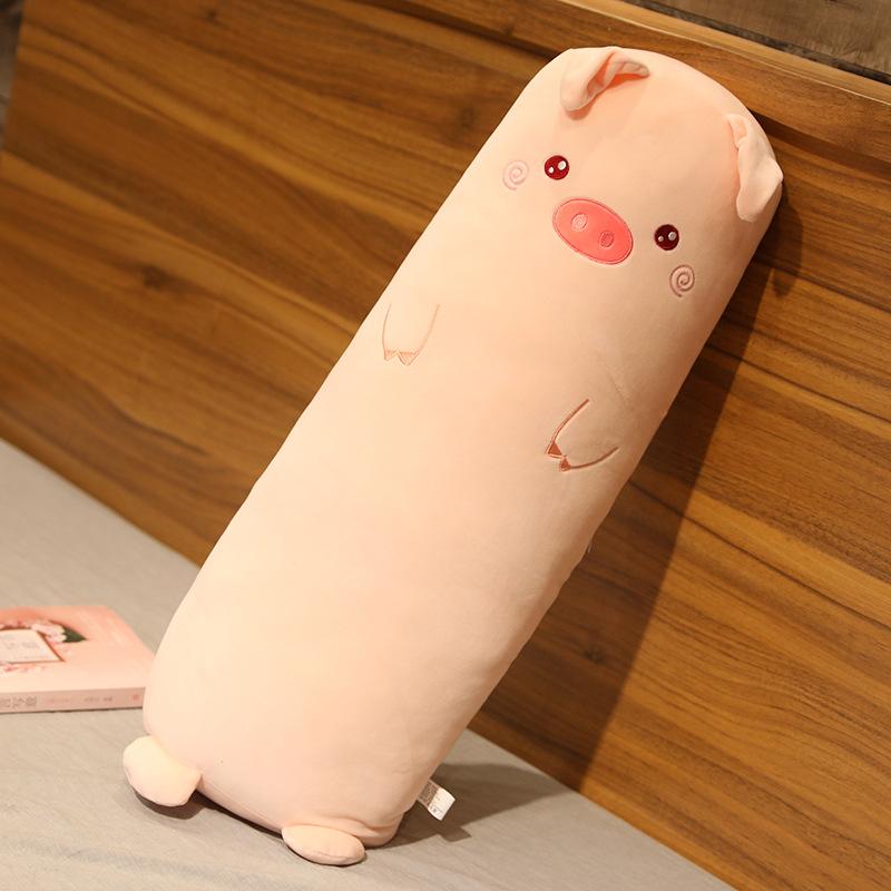 Dessin Animé Animal Dinosaure Cochon Lapin Ours Husky Canard Peluches Jouets Remplis Doux Long Oreiller de Sommeil Poupée Coussin Cadeau Filles