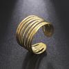 Wide Multi-Layer Geometric Rings for Women Stainless Steel Adjustable Finger Ring Hiphop Punk Party Jewelry Gift