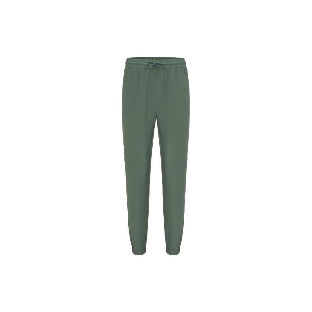 Reebok Solid Color Mid-Rise Tapered Knit Sports Pants Men bottoms Dark-Green 23RMS605MGL1