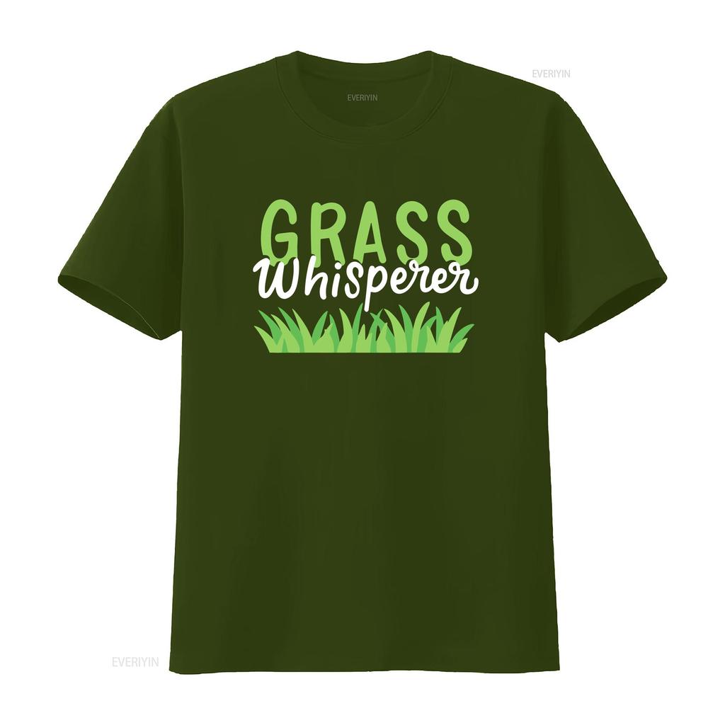 Lawn Mowing T Shirt Care Mower Grass Whisperer Vintage Washed Slightly Versatile Fashion Designer Clothes Stretched Soft