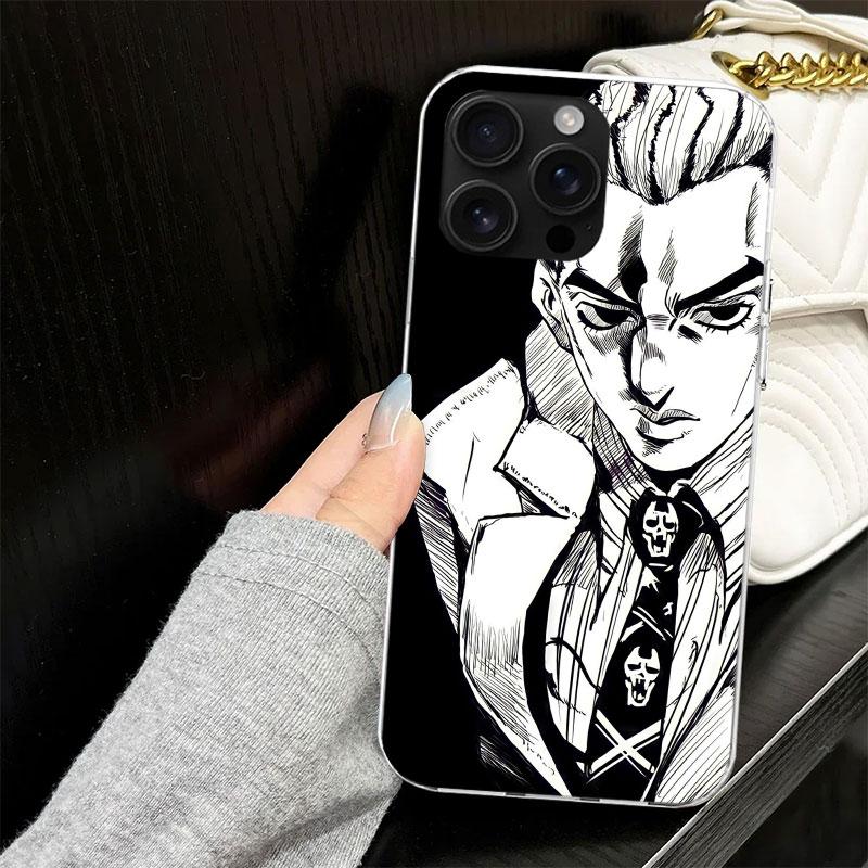 JoJo Kira Yoshikage Killer Queen Case for iPhone 13 12 Mini 11 Pro Max Soft Phone Cover X XS XR 7 SE 8 Plus 6 6S 5 5S Silicone B