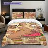 Chill Capybara Sips Tea Three-piece set (1 * duvet cover + 2 * pillowcase, without core) 2D Flat Bedding set Christmas birthday gift