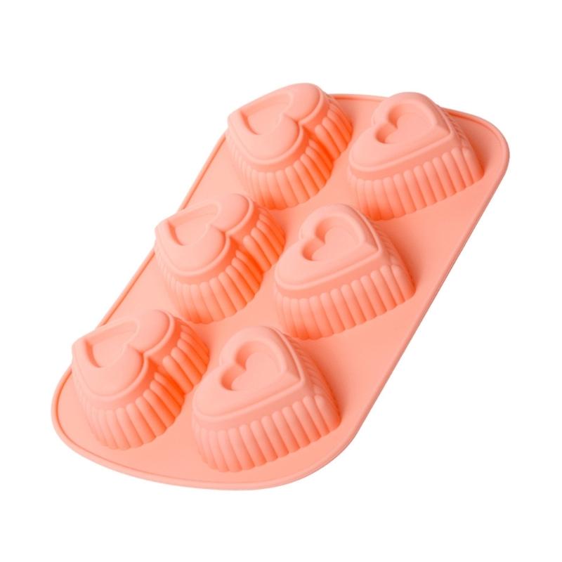 6-cavity Heart/Butterfly Silicone Mold Fondant Mousse Cake Mold Baking Tool