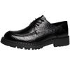 Men's new thick soled genuine leather business casual soft leather round toe British style commuting derby shoes