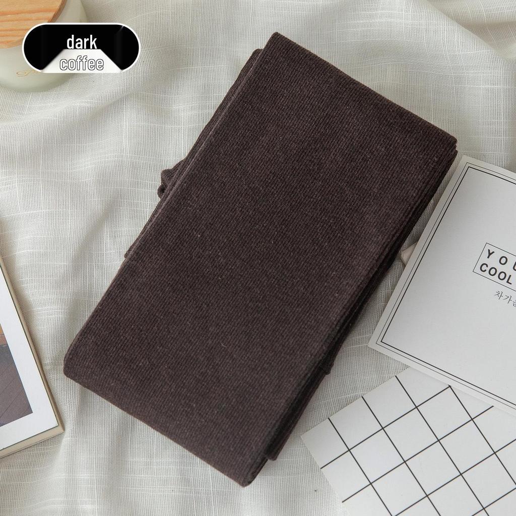 Extra Long Smoke Grey Fleece-Lined Micro Compression Vertical Stripe Women's Pantyhose Socks