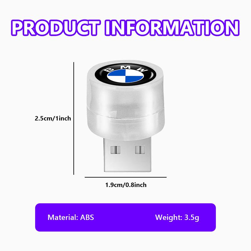 Car USB LED Atmosphere Lamps Lighting Portable Ambient Lights For BMW M Sport M2 M3 M4 M5 M6 E46 E90 E60 F10 F20 E87 X3 X6