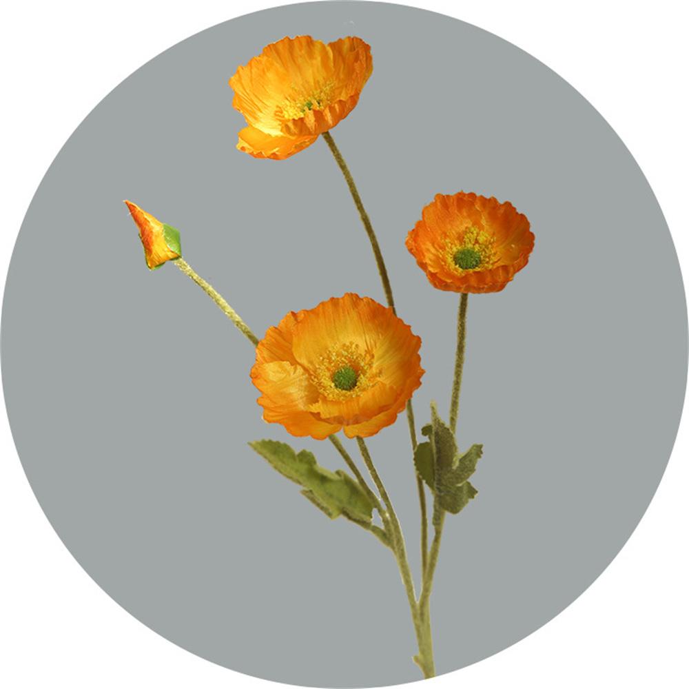 Silk Poppy Fake Flowers 4 Heads Artificial Flowers Simulation Long Poppies Home Table Wedding Party Decorative DIY Bouquets 1PCs