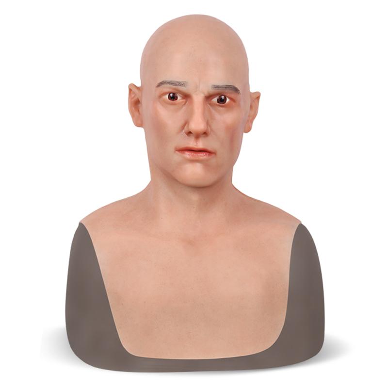 /ODM Silicone Mask Latest Halloween Property Full Head Bareheaded Middle-aged Man Headgear Cosplay Silicone Head Mask